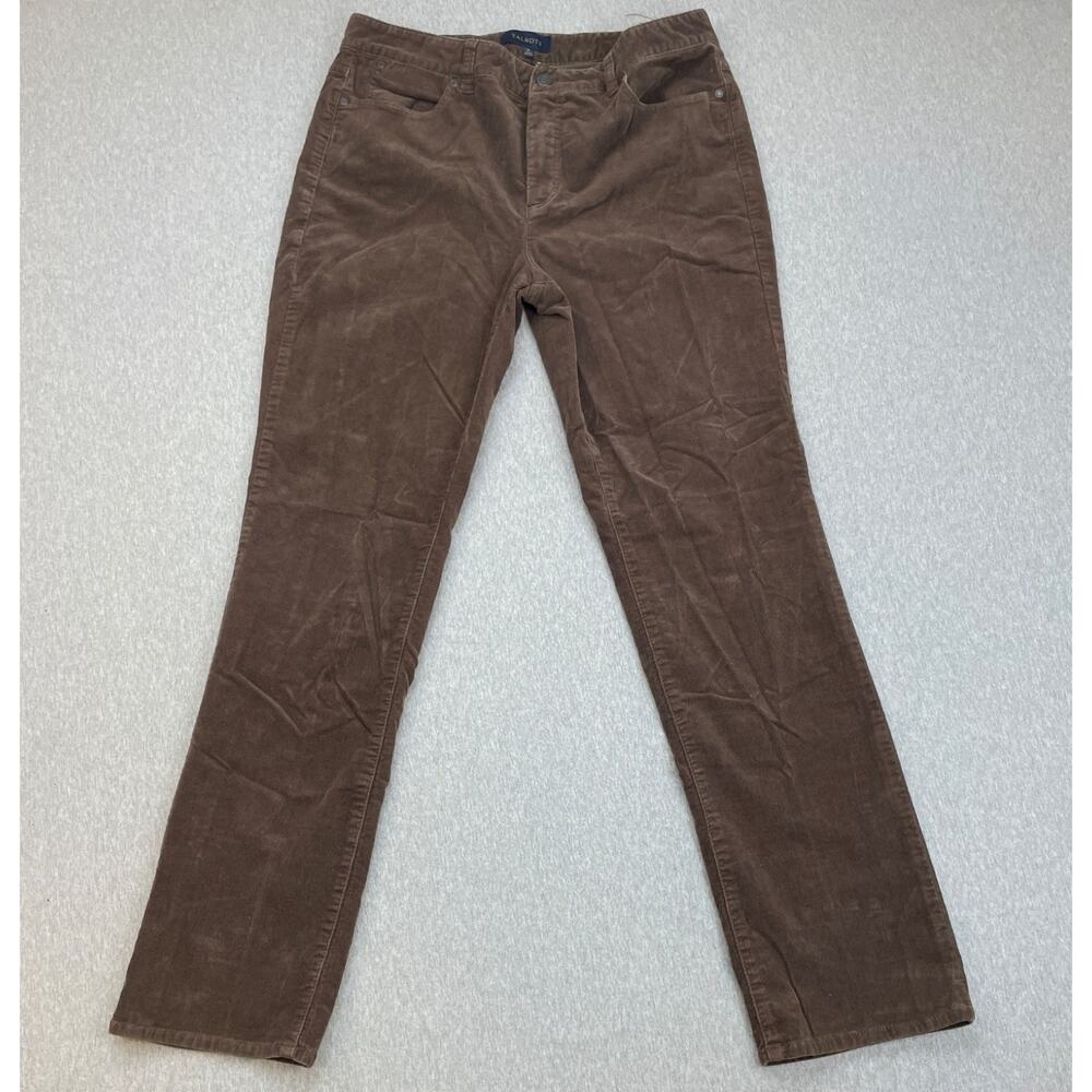 Talbots Pants Womens 12‎ Brown Corduroy Cotton Blend Stretch Heritage